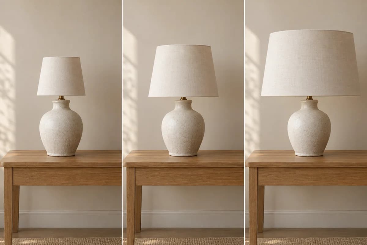 Controlled comparison for how to choose lampshade size