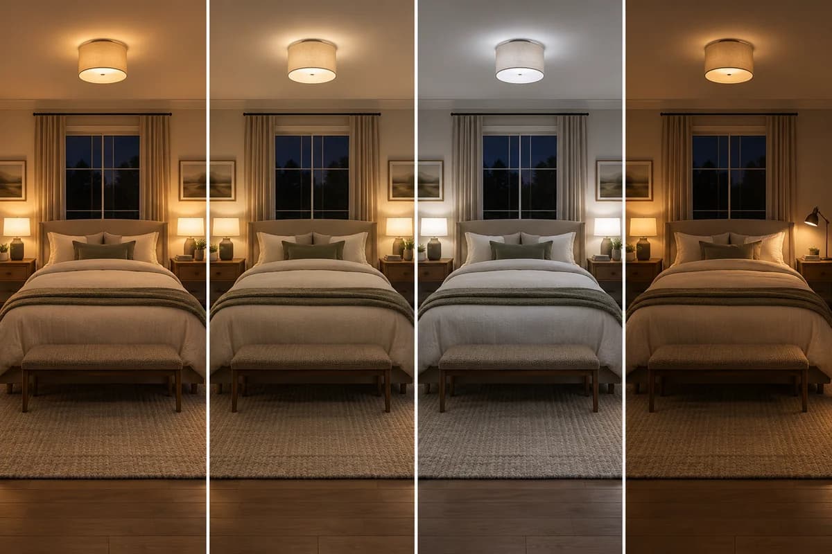Controlled comparison for warm vs cool light for bedroom