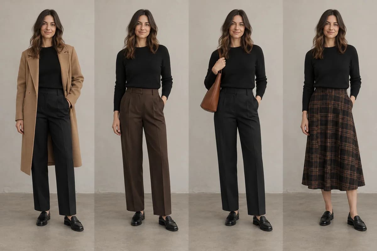 Controlled photographic comparison for can you wear brown and black together