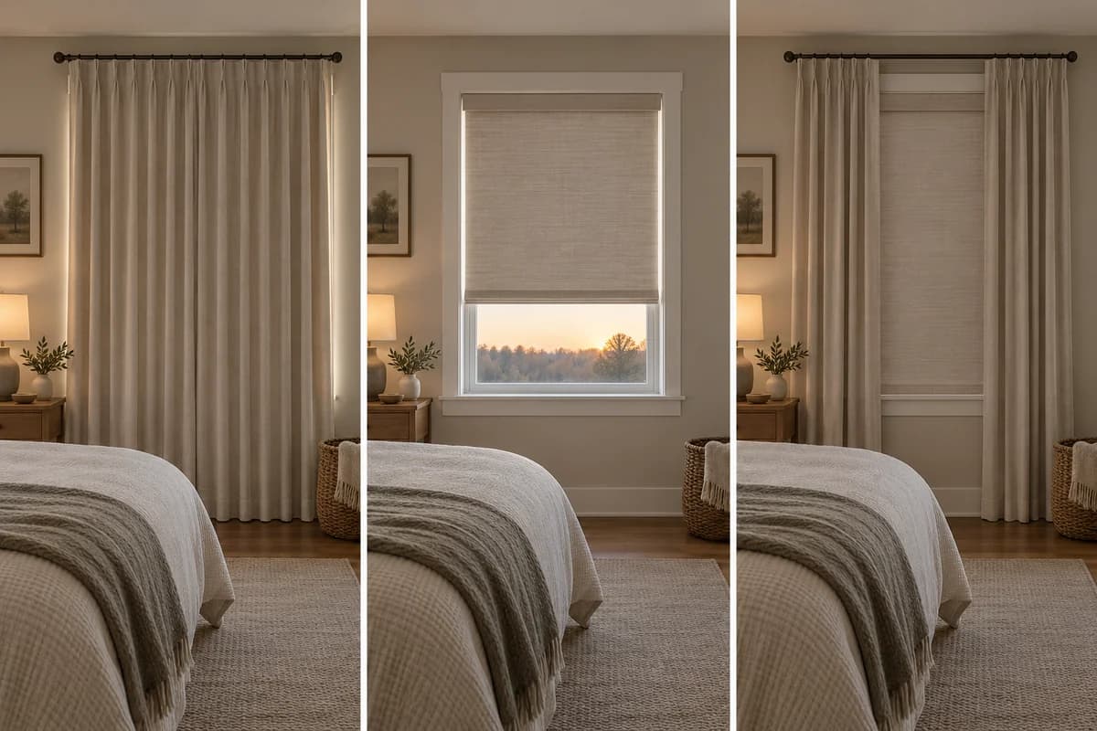 Controlled comparison for curtains vs shades for bedroom