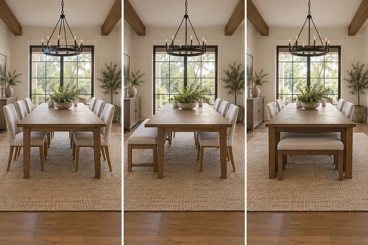 Controlled comparison for dining bench vs chairs