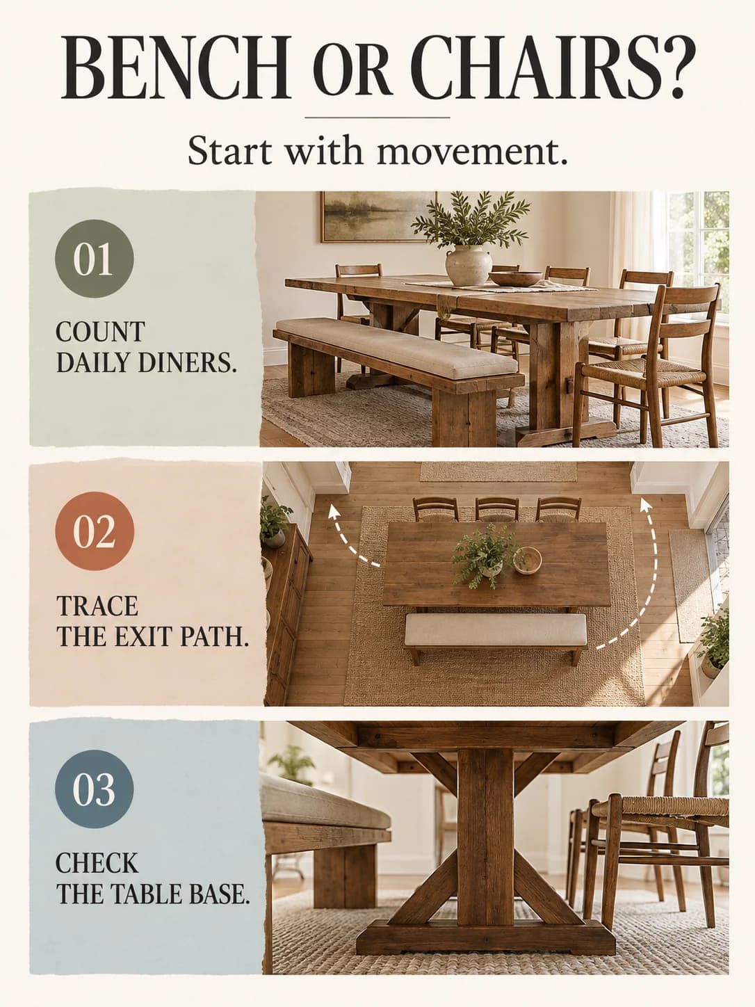 BENCH OR CHAIRS? guide for dining bench vs chairs