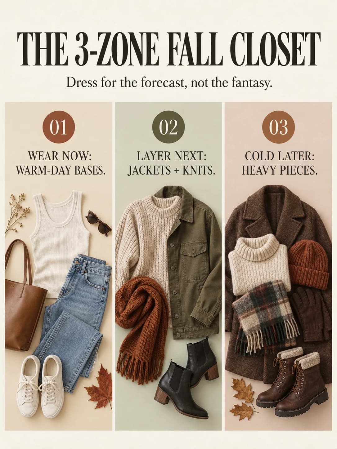 THE 3-ZONE FALL CLOSET guide for fall closet transition checklist
