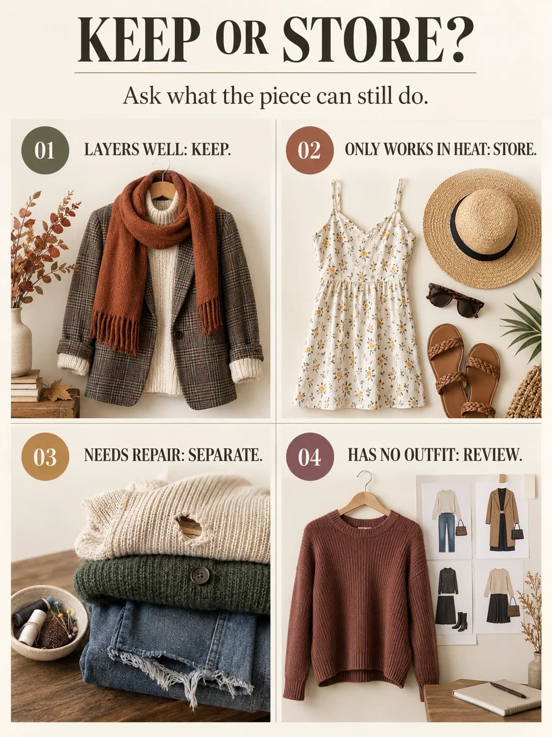 KEEP OR STORE? guide for fall closet transition checklist