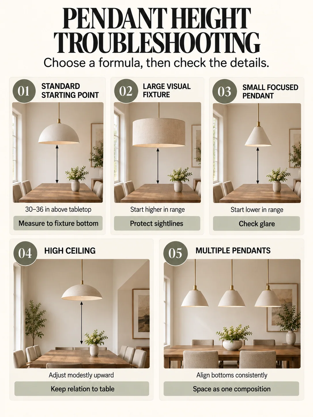 Educational guide: pendant height troubleshooting