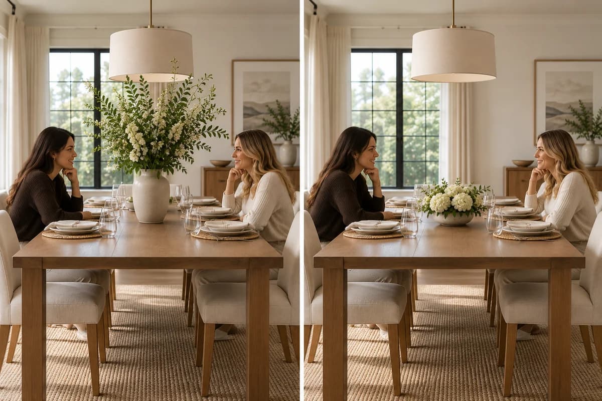 Controlled comparison for how to choose dining table centerpiece