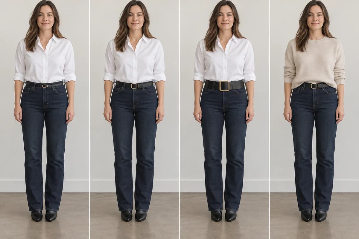 Controlled comparison for what belt width for women's jeans and trousers