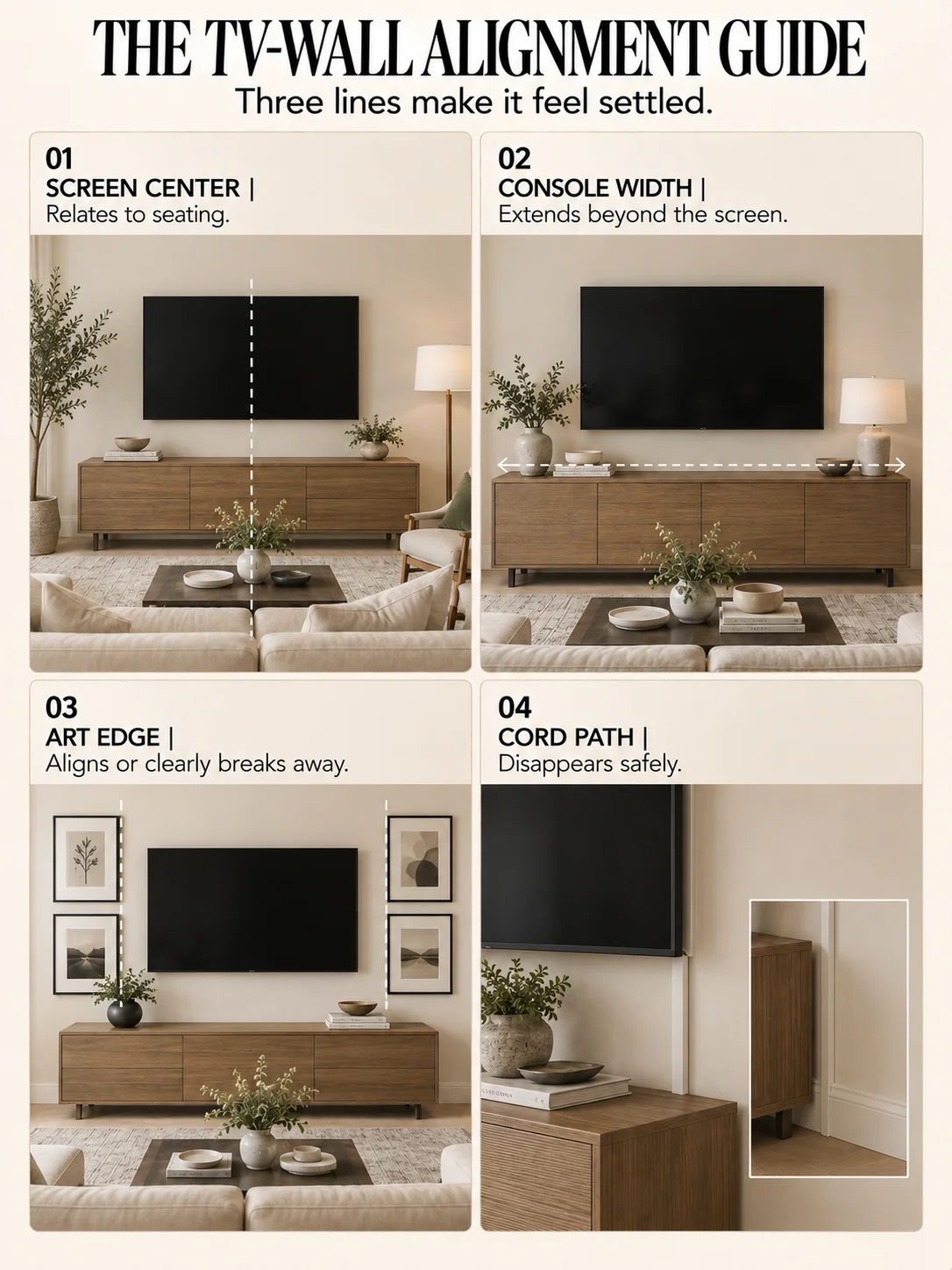 Educational guide titled THE TV-WALL ALIGNMENT GUIDE