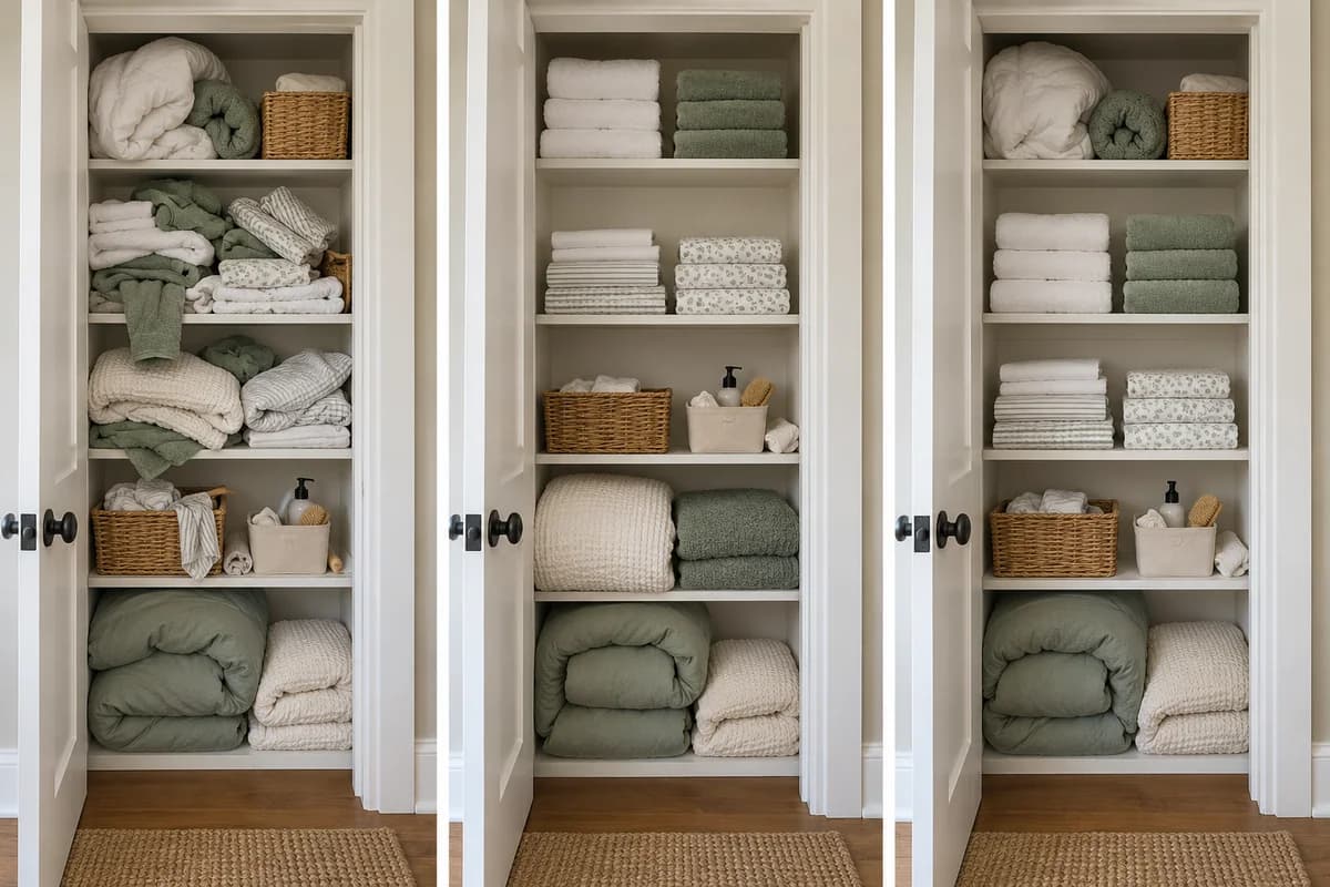 Controlled comparison for how to organize a linen closet