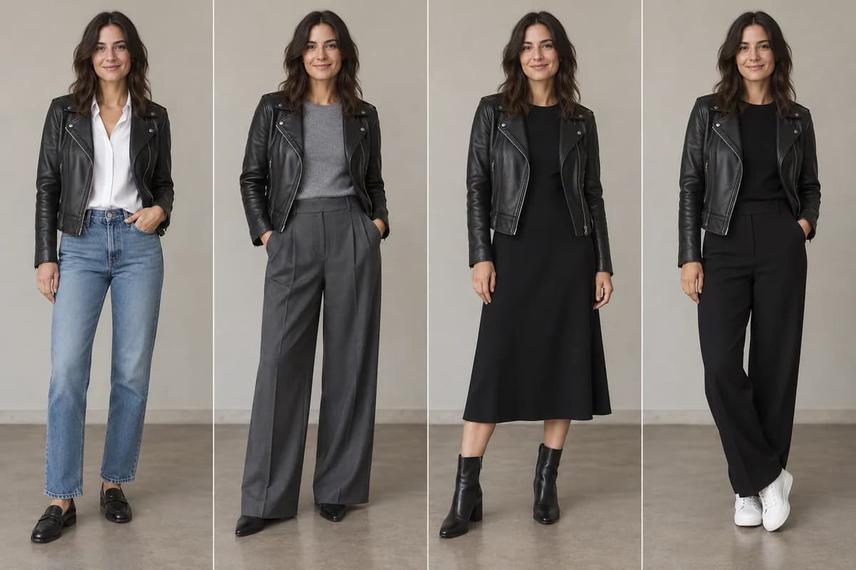 Controlled comparison for how to style a leather jacket women