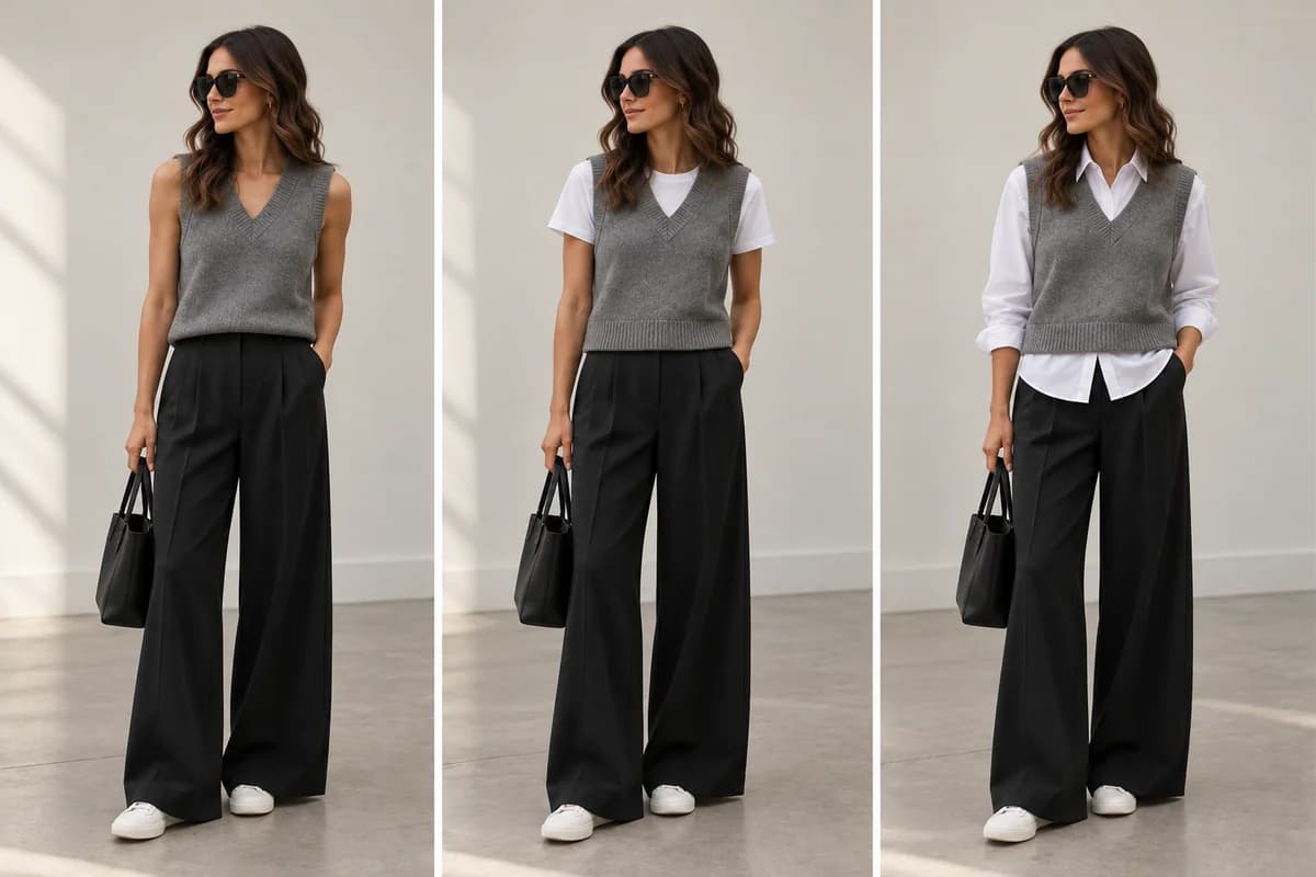 Controlled comparison for how to style a sweater vest