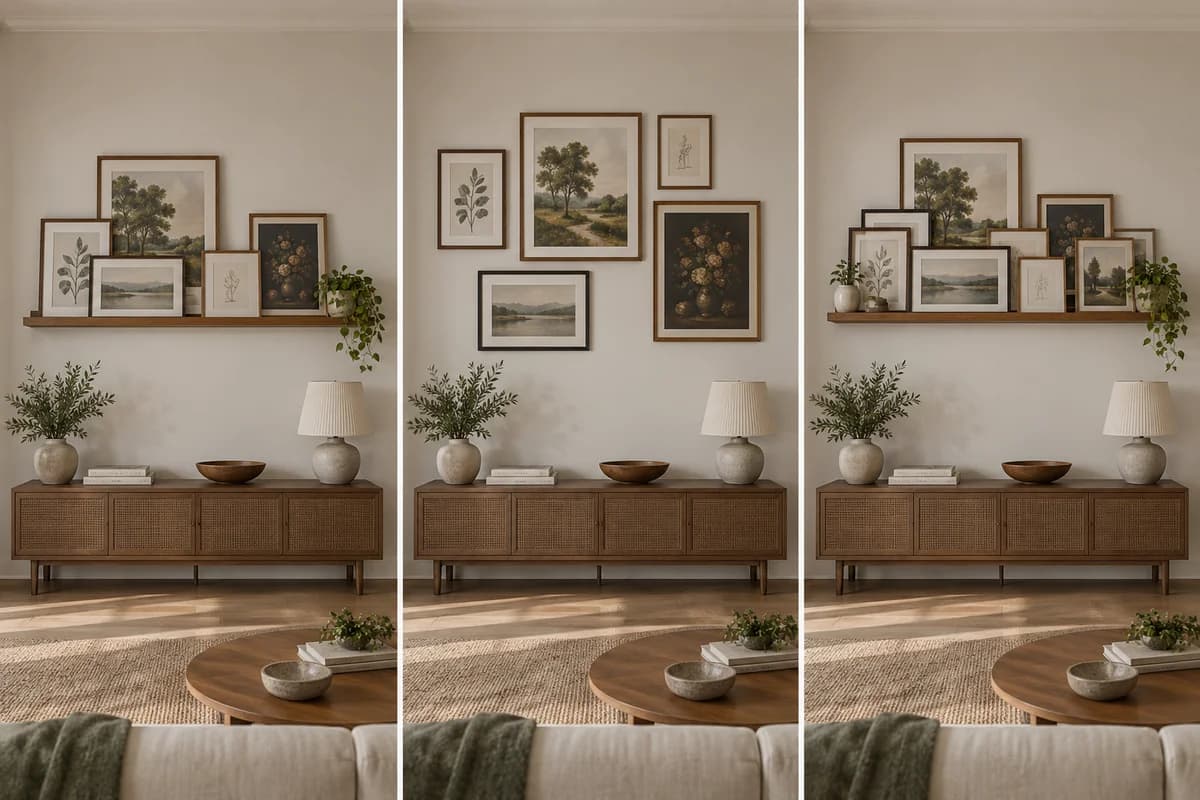 Controlled comparison for picture ledge vs gallery wall