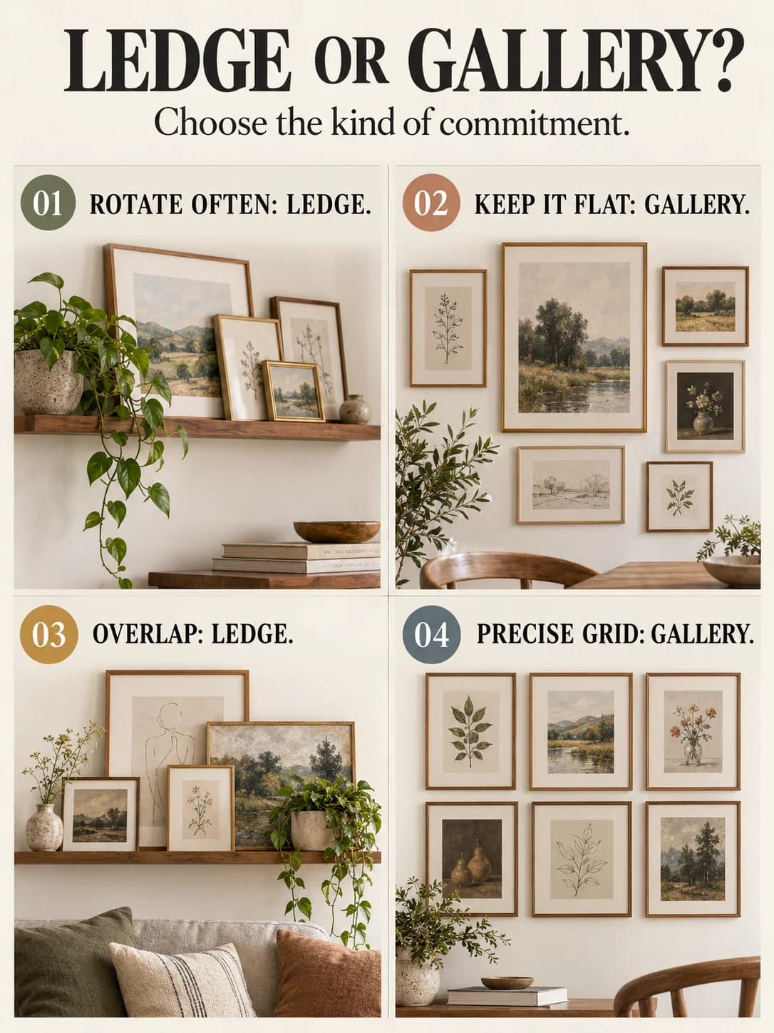 LEDGE OR GALLERY? guide for picture ledge vs gallery wall