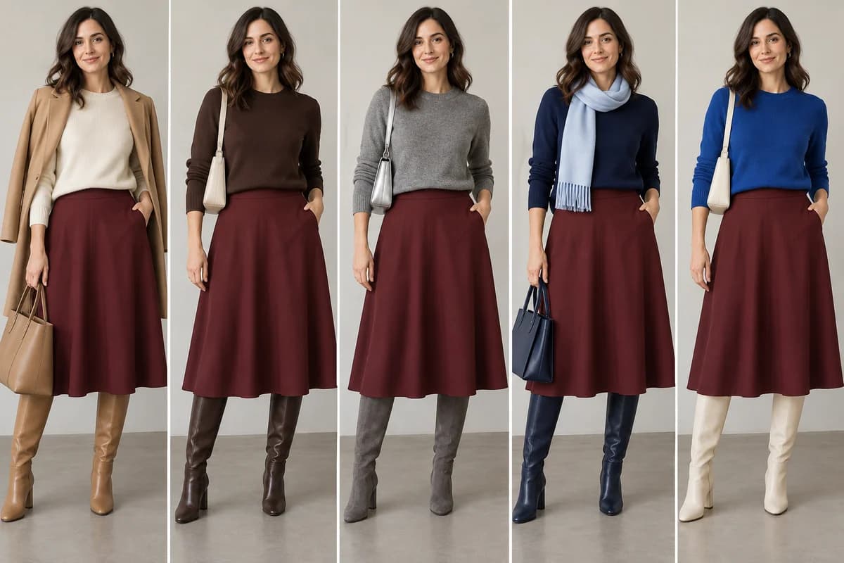 Controlled comparison for what colors go with burgundy clothes
