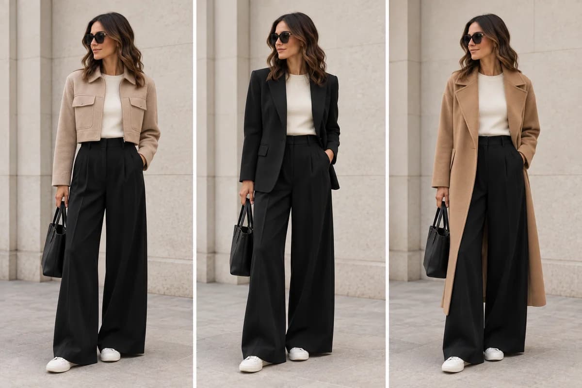 Controlled comparison for what jacket to wear with wide leg pants