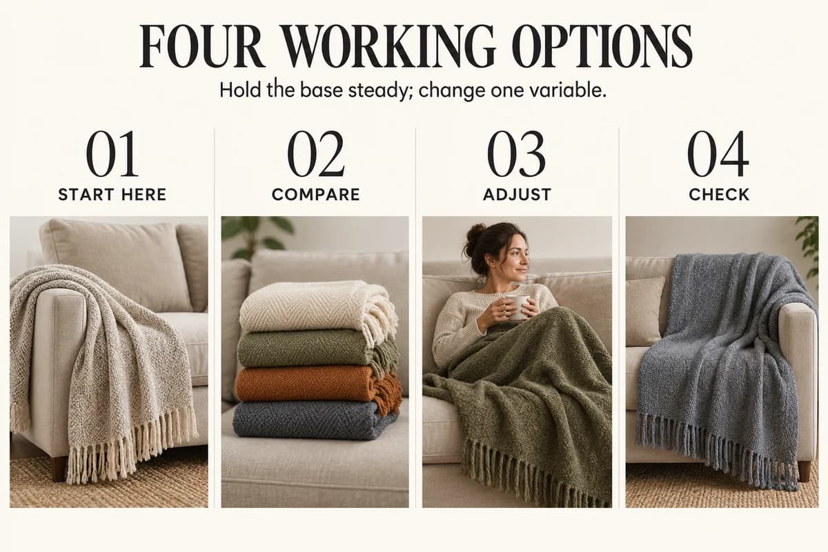 Educational guide for what size throw blanket for sofa: Hold the base steady; change one variable.